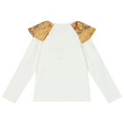 Girls Ivory Logo Geo Map Long Sleeve Top, 1, hi-res
